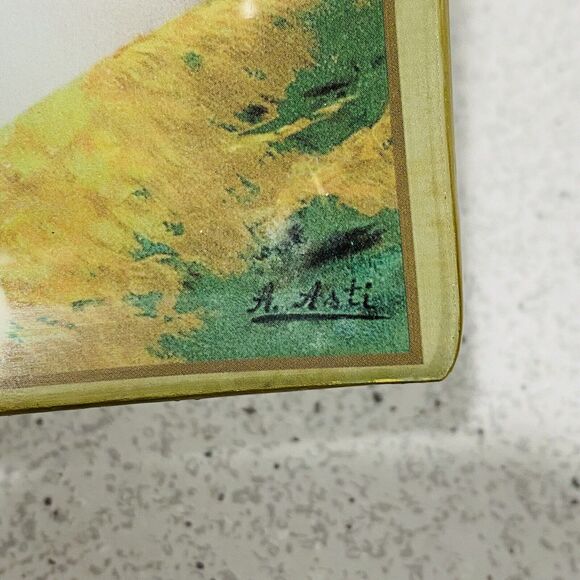 Asti Glass Pin Vanity Ring Dish Small Tray Edwardian Victorian Woman Portrait - Picture 5 of 6